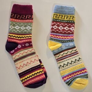 🍒🍒 Colorful Patterned Mid Tube Socks- Purple, Blue